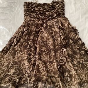 Ralph Lauren Black Label silk spaghetti strap a line shuttle ruffle size 10 dres